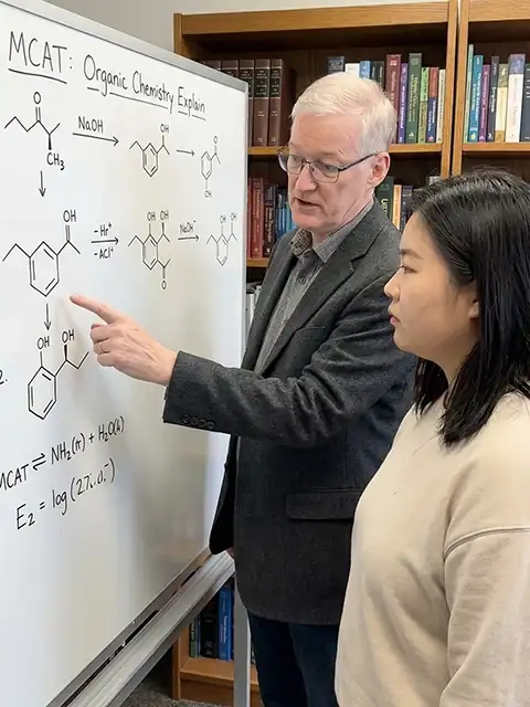 Student working through intensive MCAT practice exam